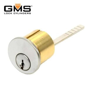 GMS Rim Cylinder - 1-1/8" - 5 Pin - Satin Chrome / R118