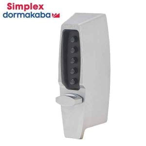 Simplex 7104 Pushbutton Keyless Latch Lock - 26D - Satin Chrome