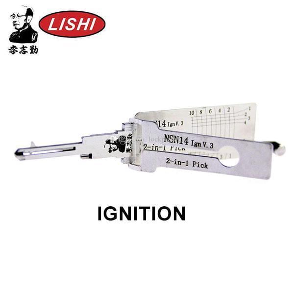 Original Lishi - Nissan / Infinity / NSN14 / 2-in-1 / 10-Cut / Pick & Decoder / IGNITION / AG