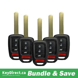 Bundle of 5 / 2014-2019 Honda CR-V / HR-V / 4-Button Remote Head Key w/ Hatch / MLBHLIK6-1T (Aftermarket)
