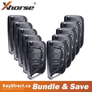 (Bundle of 10) Xhorse - 4-Button / Universal Remote Flip Key for VVDI Key Tool (Wired)