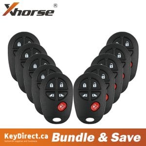 (Bundle of 10) Xhorse - Toyota Style / 5-Button Universal Remote for VVDI Key Tool (Wired)