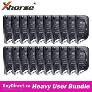 Bundle of 20 / Xhorse - 4-Button / Universal Remote Flip Key for VVDI Key Tool (Wired)