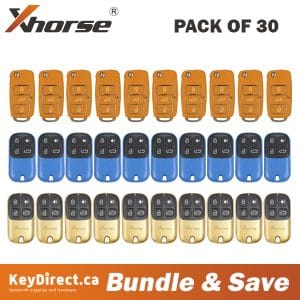 (Bundle of 30) Xhorse Colourful Bundle / Universal Remote Key for VVDI Key Tool (Wired)