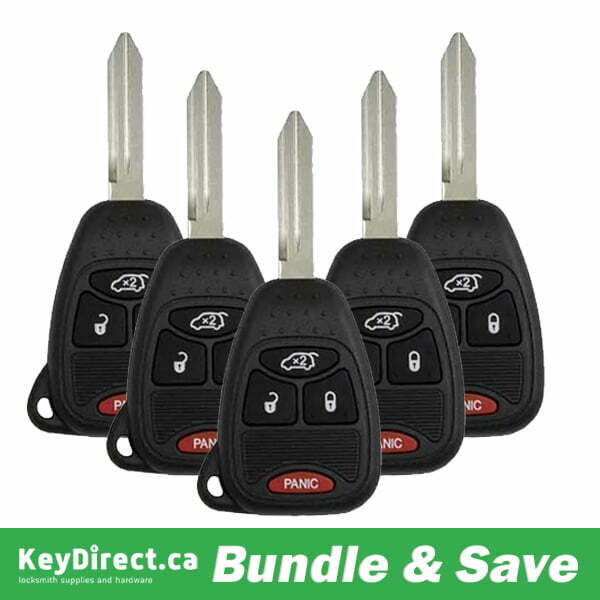 Bundle of 5 / 2004-2008 Jeep / Chrysler / Dodge / 4-Button Remote Head Key / M3N5WY72XX