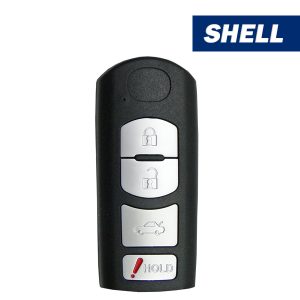 2009-2019 Mazda / 4-Button Smart Key SHELL for WAZSKE13D01, WAZX1T768SKE11A03