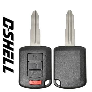 2016-2018 Mitsubishi / 3-Button Remote Head Key Shell / MIT3 / OUCJ166N / D-SHELL (Aftermarket)