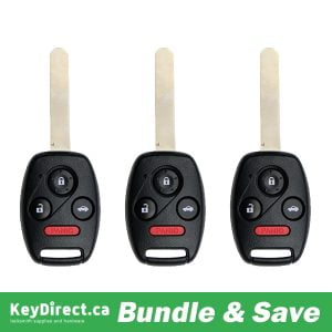 Bundle of 3 / 2008-2015 Honda Accord Pilot / 4-Button Remote Head Key / KR55WK49308 (Aftermarket)