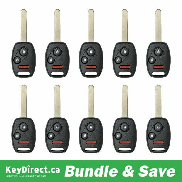 Bundle of 10 / 2005-2014 Honda / 3-Button Remote Head Key / OUCG8D-380H-A / Chip 46 (Aftermarket)