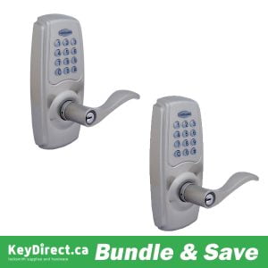 Bundle of 2 / Gatehouse - Wave Electronic Door Handle with Lighted Keypad / Satin Nickel
