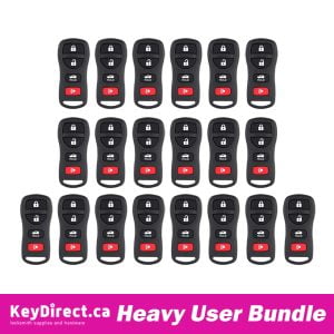 Bundle of 20 / 2002-2017 Nissan / Infiniti / 4-Button Keyless Entry Remote / FCC ID: KBRASTU15 (Aftermarket)