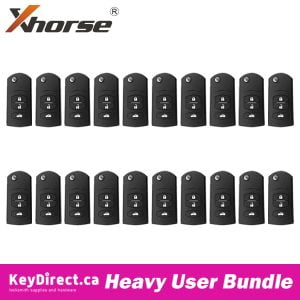 Bundle of 20 / Xhorse - Mazda Style XKMA00EN / 3-Button Universal Remote Key for VVDI Key Tool (Wired)