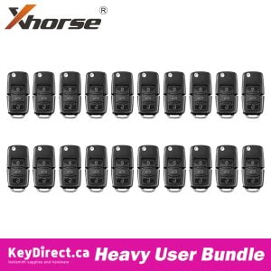 Bundle of 20 / Xhorse - XKB510EN VW Volkswagen Style / 3-Button Universal Remote Key for VVDI Key Tool (Wired)