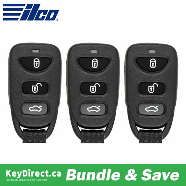 Bundle of 3 / ILCO Look-Alike™ 2012-2017 Kia / 4-Button Keyless Entry Remote / PN: 95430-3E511, 95430-3E510 / FCC ID: PLNHM-T011 (RKE-KIA-4B3)