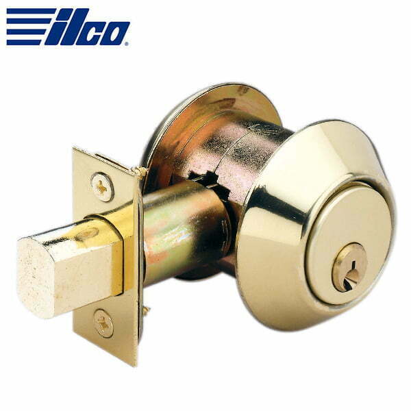 ILCO - Mortise Single Cylinder Deadbolt / Heavy Duty / 2-3/8" Backset / Bright Brass / Less Mortise Cylinder / 45-1-3-04-03P-0