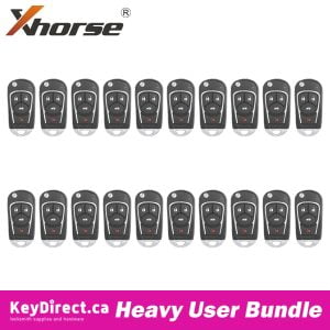 Bundle of 20 / Xhorse – Buick Style / 4-Button Universal Remote Key for VVDI Key Tool / XKBU02EN (Wired)
