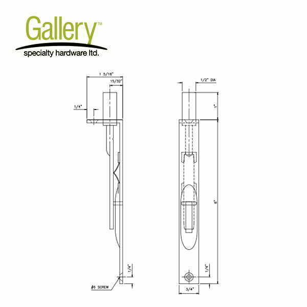 Gallery Specialty Hardware - Flush Bolt 6” / GSH 15