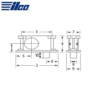 ILCO - BR Series - Glass Door Bottom Rail Lock (BRL-03)