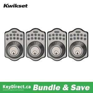 Bundle of 4 / Kwikset Arch Electronic Deadbolt with Lighted Keypad (Satin Nickel)