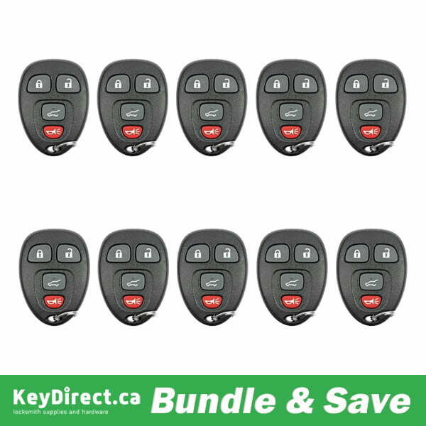 Bundle of 10 / 2007-2015 GM / 4-Button Keyless Entry Remote / PN: 20952476 / OUC60270 (Aftermarket)