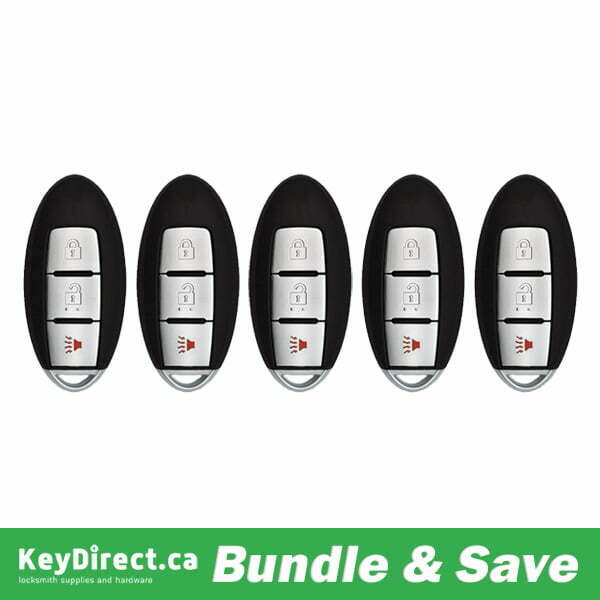 Bundle of 5 / 2011-2018 Nissan / 3-Button Smart Key / PN: 285E3-1KM0D / FCC ID: CWTWB1U808 (Aftermarket)