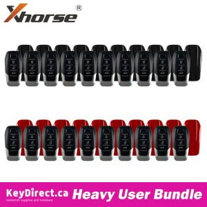 Bundle of 20 / Xhorse - 3-Button Universal Flip Key Remote / Red & Black (XKFEF1EN, XKFEF5EN)