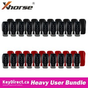 Bundle of 20 / Xhorse - 4-Button Universal Flip Key Remote / Red & Black (XKFEF2EN, XKFEF6EN))