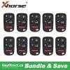 Bundle of 10 / Xhorse Honda Style / 5-Button Universal Remote w/ Remote Start for VVDI Key Tool / XKHO03EN (Wired)
