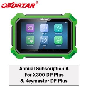 OBDSTAR Annual Subscription A - X300 DP Plus & Keymaster DP Plus