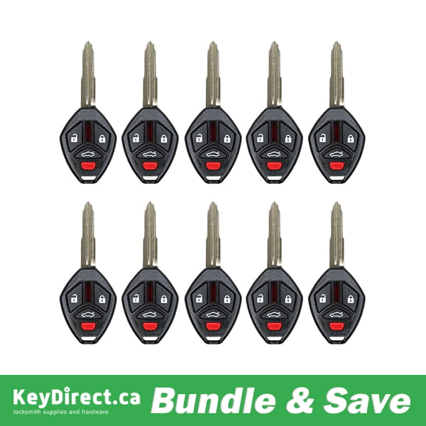 Bundle of 10 / 2007-2012 Mitsubishi / 4-Button Remote Head Key / FCC ID: OUCG8D-620M-A (Aftermarket)