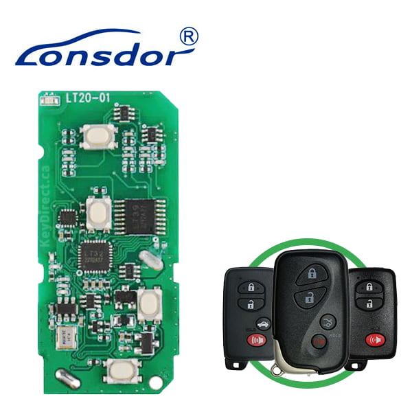 Lonsdor - LT20-01 - 4-Button Smart Key PCB - 8A+4D For Toyota & Lexus -  Adjustable Frequency